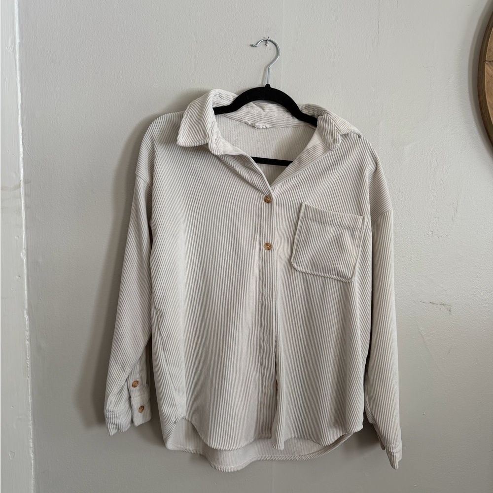 In the Style Cream Ribbed Top